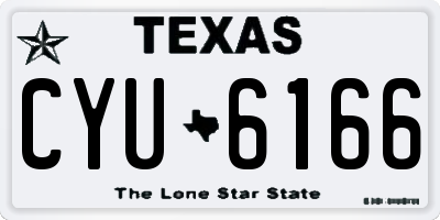 TX license plate CYU6166