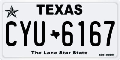 TX license plate CYU6167