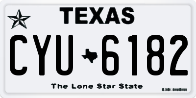 TX license plate CYU6182