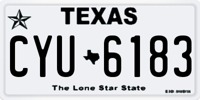 TX license plate CYU6183