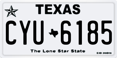 TX license plate CYU6185