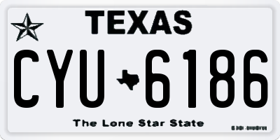 TX license plate CYU6186