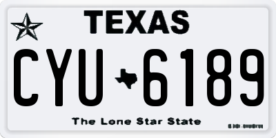TX license plate CYU6189