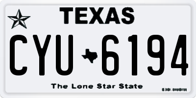 TX license plate CYU6194