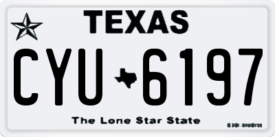 TX license plate CYU6197
