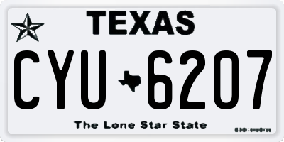 TX license plate CYU6207