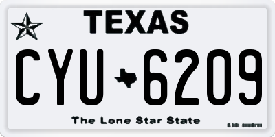 TX license plate CYU6209