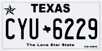 TX license plate CYU6229