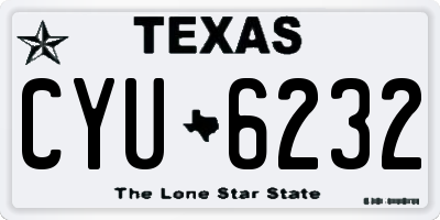 TX license plate CYU6232
