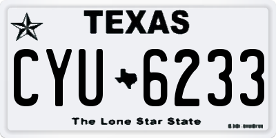 TX license plate CYU6233