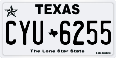 TX license plate CYU6255
