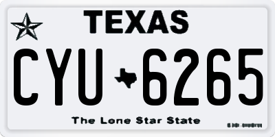 TX license plate CYU6265