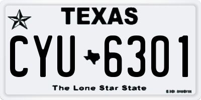 TX license plate CYU6301