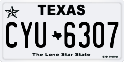 TX license plate CYU6307