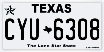 TX license plate CYU6308