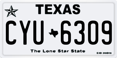 TX license plate CYU6309