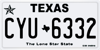 TX license plate CYU6332