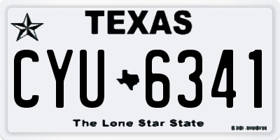 TX license plate CYU6341