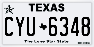TX license plate CYU6348