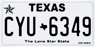 TX license plate CYU6349