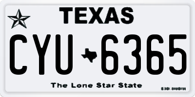 TX license plate CYU6365