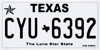 TX license plate CYU6392