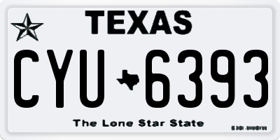 TX license plate CYU6393