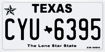 TX license plate CYU6395