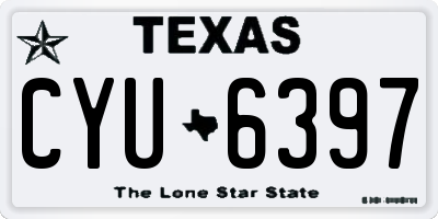 TX license plate CYU6397
