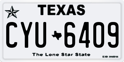 TX license plate CYU6409
