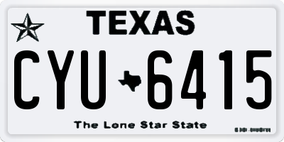 TX license plate CYU6415