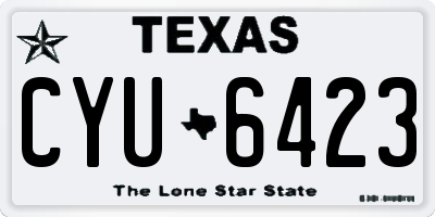 TX license plate CYU6423