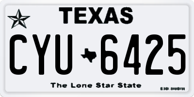TX license plate CYU6425