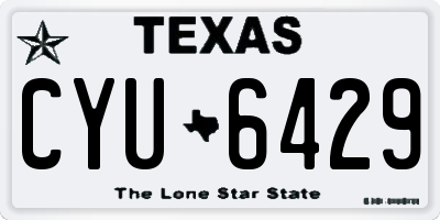 TX license plate CYU6429