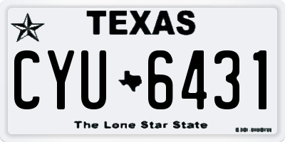TX license plate CYU6431
