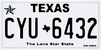 TX license plate CYU6432