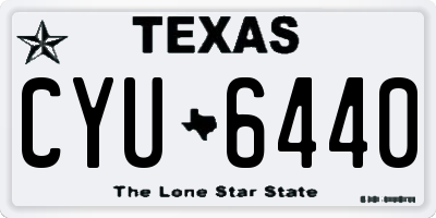 TX license plate CYU6440
