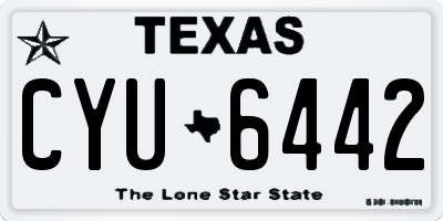 TX license plate CYU6442