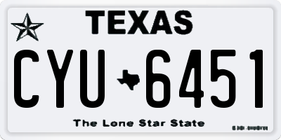 TX license plate CYU6451