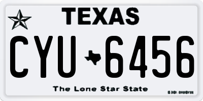 TX license plate CYU6456