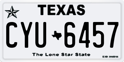 TX license plate CYU6457
