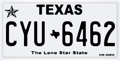 TX license plate CYU6462