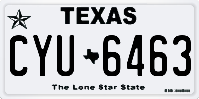 TX license plate CYU6463