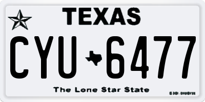 TX license plate CYU6477