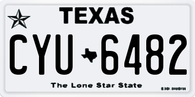 TX license plate CYU6482