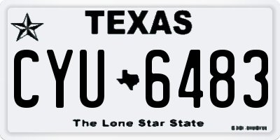 TX license plate CYU6483