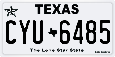 TX license plate CYU6485