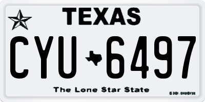 TX license plate CYU6497