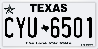 TX license plate CYU6501