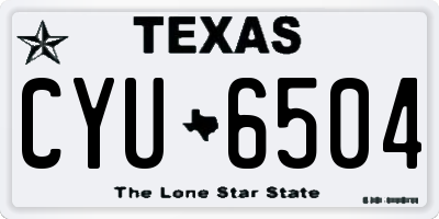 TX license plate CYU6504
